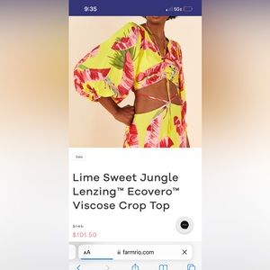 Farm Rio Lime Crop Top